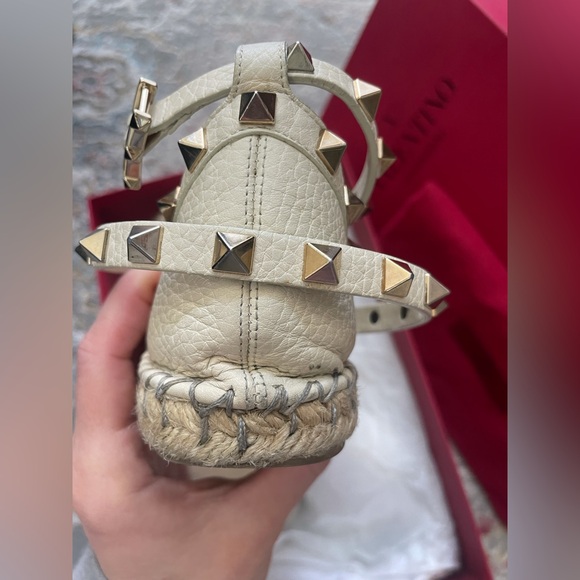 SOLD Valentino Cream Rockstud Espadrilles 36 - Picture 4 of 6